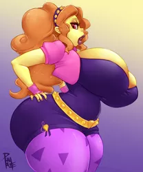 Size: 1250x1500 | Tagged: suggestive, artist:phurie, derpibooru import, adagio dazzle, equestria girls, adagio dat-azzle, adagio wobble, ass, big breasts, big lips, breasts, busty adagio dazzle, cleavage, curvy, female, hand on hip, hourglass figure, huge breasts, huge butt, impossibly large breasts, impossibly large butt, large butt, lips, plump, solo, solo female, the ass was fat, thighs, thunder thighs, wide hips