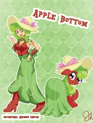 Size: 2313x3049 | Tagged: apple bottom, artist:arteses-canvas, clothes, derpibooru import, dress, hat, human, humanized, human ponidox, safe, solo