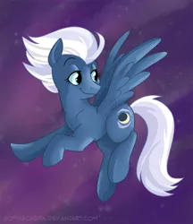 Size: 779x900 | Tagged: artist:spainfischer, cute, derpibooru import, flying, glideabetes, looking back, night, night glider, safe, smiling, solo, spread wings