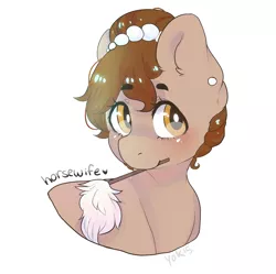 Size: 1024x1019 | Tagged: artist:futurespaceprincess, artist:misocosmis, artist:yok, brown, brown mane, derpibooru import, duster, earring, looking at you, necklace, oc, oc:brownie bun, pearl, piercing, safe, solo, unofficial characters only, wife