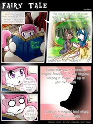 Size: 1500x2000 | Tagged: safe, artist:vavacung, derpibooru import, princess celestia, oc, oc:fausticorn, changeling, earth pony, pony, comic:to love alicorn, book, cewestia, comic, cute, female, filly, kissing, lauren faust, pink-mane celestia, snow white, snow white and the seven dwarfs