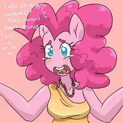 Size: 1000x1000 | Tagged: ambiguous facial structure, anthro, artist:lucidlarceny, derpibooru import, pinkie pie, safe, solo