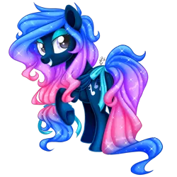 Size: 1024x1024 | Tagged: safe, artist:arcadianphoenix, derpibooru import, oc, oc:midnight rhapsody, unofficial characters only, pegasus, pony, digital art, female, gradient hair, gradient mane, gradient tail, grin, mare, one hoof raised, signature, simple background, smiling, solo, sparkles, sparkly mane, transparent background