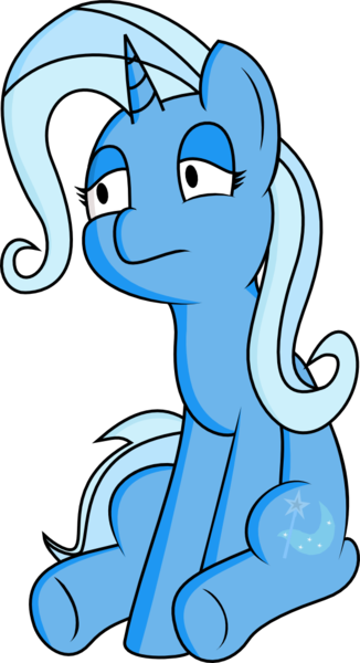 Size: 588x1081 | Tagged: artist needed, safe, derpibooru import, trixie, pony, unicorn, female, mare, simple background, sitting, solo