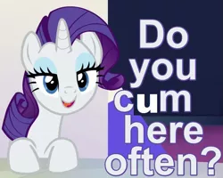 Size: 599x480 | Tagged: bronybait, caption, derpibooru import, edit, edited screencap, fixed, flirting, image macro, looking at you, meme, rarity, screencap, suggestive