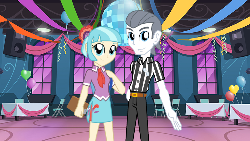 Size: 800x451 | Tagged: safe, artist:3d4d, derpibooru import, coco pommel, silver shill, equestria girls, cocoshill, disco ball, equestria girls-ified, female, male, shipping, straight