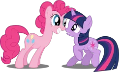 Size: 2182x1283 | Tagged: safe, artist:spellboundcanvas, derpibooru import, pinkie pie, twilight sparkle, simple background, transparent background