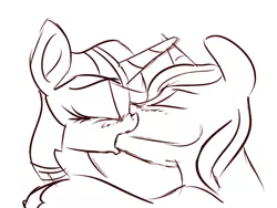 Size: 1280x963 | Tagged: artist:emberkaese, blushing, derpibooru import, female, grayscale, incest, kissing, making out, male, monochrome, safe, shining armor, shiningsparkle, shipping, straight, twilight sparkle