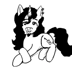 Size: 800x800 | Tagged: artist:silence, derpibooru import, dog pose, monochrome, oc, oc:silence, ponified, prone, safe, solo, unofficial characters only