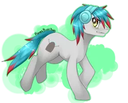 Size: 500x401 | Tagged: safe, artist:tomocreations, derpibooru import, oc, oc:the living tombstone, unofficial characters only, earth pony, pony, fanart, flowerbuttpony, headphones, solo, thelivingtombstone