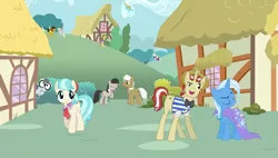 Size: 1184x674 | Tagged: safe, artist:misssensitiveness48, derpibooru import, cheese sandwich, coco pommel, derpy hooves, flam, flim, frederic horseshoepin, lightning dust, octavia melody, photo finish, prince blueblood, silver shill, trixie, pegasus, pony, cocoshill, female, flim flam brothers, flixie, fredtavia, male, mare, muffin, shipping, straight