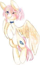 Size: 559x900 | Tagged: safe, artist:starl, derpibooru import, oc, unofficial characters only, pegasus, pony, choker, solo, wink