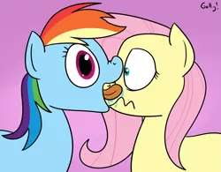 Size: 1061x829 | Tagged: suggestive, artist:rapidstrike, derpibooru import, fluttershy, rainbow dash, drool, female, flutterdash, kissing, lesbian, licking, shipping, sloppy kissing, surprise kiss, surprised, tongue out, wavy mouth