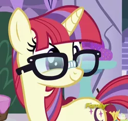 Size: 736x696 | Tagged: amending fences, broken glasses, cute, dancerbetes, derpibooru import, moondancer, safe, screencap, solo