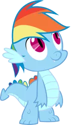 Size: 1911x3366 | Tagged: artist:megarainbowdash2000, baby dragon, derpibooru import, dragon, dragonified, rainbow dash, rainbow dragon, safe, simple background, species swap, transparent background, vector