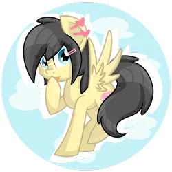 Size: 894x894 | Tagged: safe, artist:partylikeanartist, derpibooru import, oc, oc:dino, unofficial characters only, pegasus, pony, flying, piercing, sky, solo