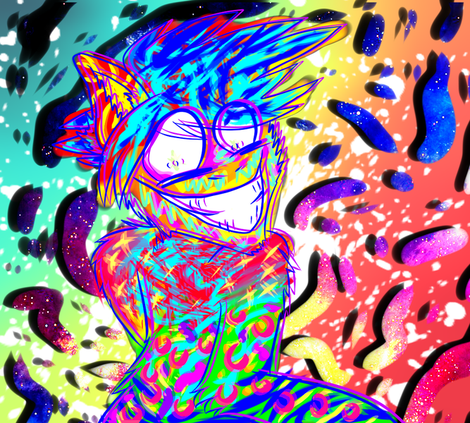 Size: 1000x900 | Tagged: animated, artist:sherradestrix, crazy face, derpibooru import, eye candy, eyestrain warning, face of mercy, faic, insanity, looking back, needs more saturation, neon, oc, rainbow, rapeface, safe, seizure warning, solo, space, trippy, unofficial characters only