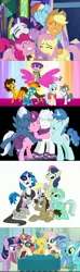 Size: 926x3125 | Tagged: safe, artist:baumkuchenpony, artist:canon-lb, artist:chainchomp2, artist:clashwolf3, artist:dashiemlpfim, artist:jeatz-axl, artist:masem, artist:yellowy-cake, derpibooru import, edit, screencap, applejack, bon bon, cheese sandwich, coco pommel, derpy hooves, discord, doctor whooves, double diamond, fluttershy, lemon hearts, lyra heartstrings, minuette, moondancer, night glider, octavia melody, party favor, pinkie pie, rainbow dash, rarity, seabreeze, silver shill, spike, spitfire, sugar belle, sweetie drops, time turner, twilight sparkle, twilight sparkle (alicorn), twinkleshine, vinyl scratch, alicorn, breezie, pony, amending fences, castle sweet castle, the cutie map, background six, book, canterlot six, clothes, eating, equal four, food, group hug, image, jpeg, key six, magic, mane seven, mane six, scarf, skis, smiling, telekinesis