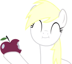 Size: 3000x2656 | Tagged: safe, artist:accu, derpibooru import, edit, oc, oc:aryanne, unofficial characters only, earth pony, pony, apple, bite mark, chewing, eating, eyes closed, female, holding, nom, simple background, solo, tasty, transparent background, vector