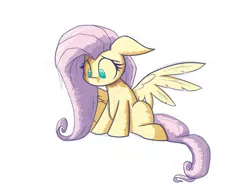 Size: 900x675 | Tagged: artist:heir-of-rick, derpibooru import, fluttershy, sad, safe, simple background, sitting, sketch