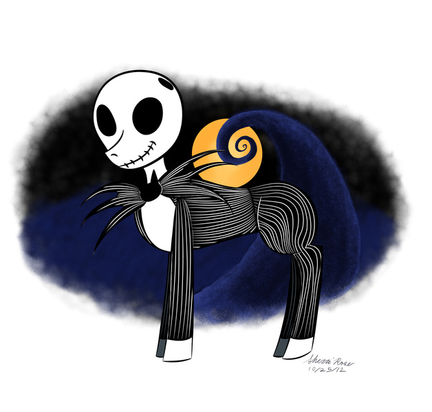 Size: 3300x3154 | Tagged: artist:metonnika, derpibooru import, jack skellington, ponified, safe, the nightmare before christmas