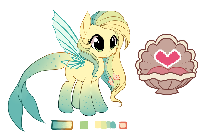 Size: 5692x3885 | Tagged: aquapony, artist:starshinebeast, cute, derpibooru import, female, oc, oc:ocean pixel, palette, reference sheet, safe, seapegasus, solo, trail as a pony, unofficial characters only