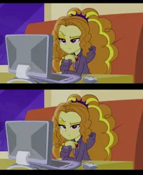 Size: 806x990 | Tagged: safe, derpibooru import, edit, edited screencap, screencap, adagio dazzle, equestria girls, rainbow rocks, computer, computer meme, contempt, exploitable meme, gem, looking at you, meme, reaction image, siren gem, solo, unamused