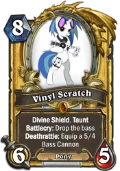 Size: 400x573 | Tagged: artist:nevobaster, bass cannon, crossover, derpibooru import, hearthstone, safe, solo, vinyl scratch