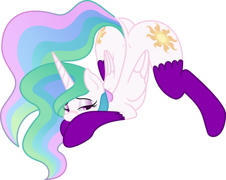 Size: 10000x7978 | Tagged: suggestive, artist:salemcat, artist:zev, derpibooru import, princess celestia, alicorn, pony, absurd resolution, bedroom eyes, blushing, both cutie marks, dock, ethereal mane, ethereal tail, face down ass up, female, flowing mane, flowing tail, folded wings, iwtcird, legwear, mare, meme, multicolored mane, multicolored tail, plot, praise the sun, presenting, purple eyes, sexy, socks, solo, solo female, stupid sexy celestia, sunbutt, vector