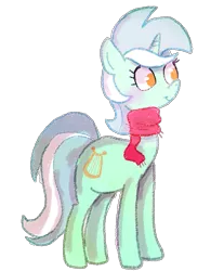 Size: 597x720 | Tagged: safe, artist:norithecat, derpibooru import, lyra heartstrings, pony, unicorn, clothes, scarf, simple background, smiling, solo, transparent background