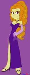 Size: 571x1396 | Tagged: safe, artist:edwinshy, derpibooru import, adagio dazzle, equestria girls, alternate costumes, clothes, dress, evening gloves, gloves, looking at you, ms paint, sandals