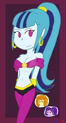 Size: 656x1219 | Tagged: safe, artist:edwinshy, derpibooru import, adagio dazzle, aria blaze, sonata dusk, equestria girls, alternate costumes, bad anatomy, belly button, breasts, busty sonata dusk, cleavage, clothes, cosplay, crossover, female, ms paint, shantae, the dazzlings