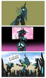 Size: 1024x1720 | Tagged: safe, artist:petalierre, derpibooru import, queen chrysalis, changeling, changeling queen, nymph, pony, bipedal, blushing, butt, comic, cute, cutealis, cuteling, dialogue, eyes closed, female, frown, gritted teeth, hug, mommy chrissy, open mouth, plot, scared, shivering, smiling, weapons-grade cute, wide eyes