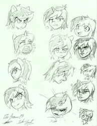 Size: 4986x6450 | Tagged: absurd resolution, derpibooru import, expression, face, funny, monochrome, oc, oc:inkerbeat, safe, sketch, solo, traditional art, unofficial characters only