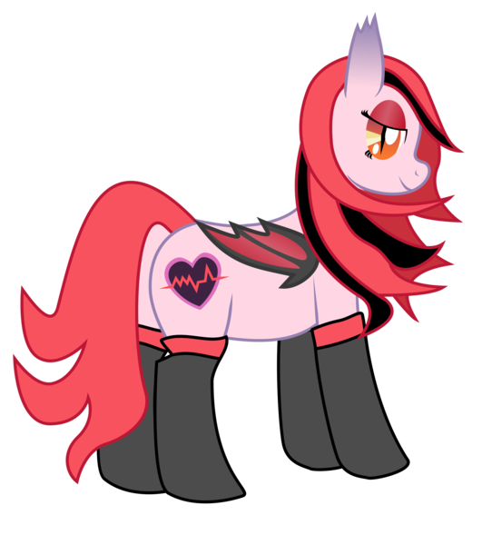 Size: 4010x4530 | Tagged: safe, artist:afterman, derpibooru import, oc, oc:arrhythmia, unofficial characters only, bat pony, pony, absurd resolution, bedroom eyes, clothes, looking back, socks, solo