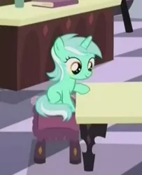 Size: 312x385 | Tagged: safe, derpibooru import, screencap, lyra heartstrings, pony, unicorn, amending fences, cropped, cute, daaaaaaaaaaaw, female, filly, filly lyra, lyrabetes, sitting, solo, weapons-grade cute, younger