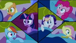 Size: 1920x1080 | Tagged: alicorn, applejack, bed, derpibooru import, do princesses dream of magic sheep, fluttershy, mane six, pinkie pie, rainbow dash, rarity, safe, screencap, sleep mask, twilight sparkle, twilight sparkle (alicorn), waking