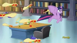 Size: 925x522 | Tagged: safe, derpibooru import, edit, edited screencap, screencap, twilight sparkle, twilight sparkle (alicorn), alicorn, pony, do princesses dream of magic sheep, female, flying, mare, nightmare, quesadilla, solo, they're just so cheesy