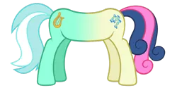 Size: 1024x512 | Tagged: artist:kmanalli, bon bon, buttpony, derpibooru import, do princesses dream of magic sheep, flank, fusion, lyrabon (fusion), lyra heartstrings, meme, safe, simple background, simpsons did it, sweetie drops, tail, the simpsons, transparent background, vector, wat, what has science done