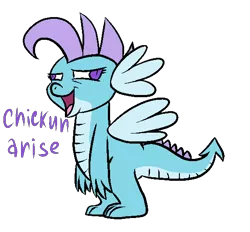 Size: 570x530 | Tagged: artist:sherradestrix, chickun, derpibooru import, exploitable meme, faic, forced meme, meme, oc, oc:dim sum the dragon, oc:krystal the dragon, safe, simple background, thanks m.a. larson, transparent background, unofficial characters only