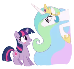 Size: 540x508 | Tagged: artist:hitokage195, blushing, crush, derpibooru import, female, lesbian, princess celestia, safe, shipping, twilestia, twilight sparkle