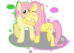 Size: 3508x2480 | Tagged: artist:pgsoniapl, butterscotch, derpibooru import, female, flutterscotch, fluttershy, high res, kissing, male, rule 63, safe, selfcest, self ponidox, shipping, straight
