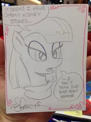 Size: 928x1237 | Tagged: safe, artist:andypriceart, derpibooru import, maud pie, kidney stone, solo, traditional art