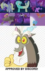 Size: 471x741 | Tagged: safe, derpibooru import, edit, edited screencap, screencap, berry punch, berryshine, bon bon, cherry berry, derpy hooves, discord, lyra heartstrings, mayor mare, sweetie drops, the lone lampman, balloon pony, pony, do princesses dream of magic sheep, airhead, balloon, balloon punch, chasse-galerie, cropped, derpysaur, dream, female, fusion, headless, lamp post, lamppost, lyrabon, lyrabon (fusion), mare, meme, modular, muffin, rowboat, shared dream, shipping, thumbs up, winged muffin, wings