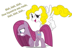 Size: 2909x1951 | Tagged: angry, artist:zacatron94, derpibooru import, dialogue, flying, g1, g1 to g4, generation leap, pinkamena diane pie, pinkie pie, safe, simple background, surprise, this will end in death, transparent background, vector