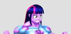 Size: 724x346 | Tagged: suggestive, artist:raydart77, derpibooru import, twilight sparkle, equestria girls, angry, breasts, clothes, cropped, fetish, muscle fetish, muscles, torn clothes, twilight muscle, wardrobe malfunction