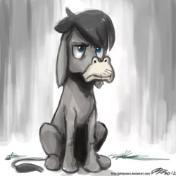 Size: 800x800 | Tagged: angry, artist:johnjoseco, crankybetes, cranky doodle donkey, cranky is not amused, cute, derpibooru import, donkey, grumpy, madorable, safe, sitting, solo