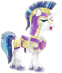 Size: 3000x3499 | Tagged: safe, artist:theshadowstone, derpibooru import, shining armor, crystal pony, pony, armor, bedroom eyes, crystallized, looking at you, open mouth, sexy armor, simple background, solo, transparent background, vector