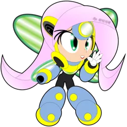 Size: 1600x1601 | Tagged: artist:imdudrjsmi, crossover, derpibooru import, fluttershy, human, humanized, megaman, megamare, safe, simple background, solo, transparent background