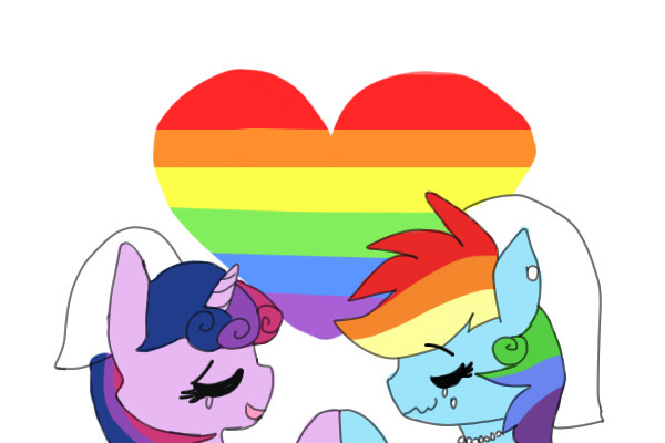 Size: 600x400 | Tagged: safe, artist:rainbownightfury, derpibooru import, rainbow dash, twilight sparkle, female, gay marriage, gay pride, gay pride flag, lesbian, lovewins, pride, shipping, twidash